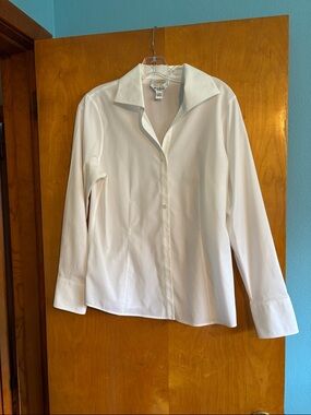 Talbots White Wrinkle-Resistant Button Shirt